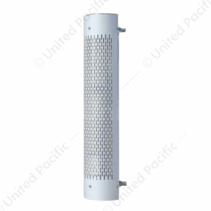 48" Tall 180 Degree Stainless Exhaust Muffler Shield For 6" Diameter Exhaust - Vertical Slot