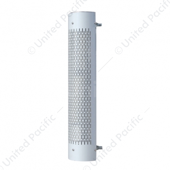 48" Tall 180 Degree Stainless Exhaust Muffler Shield For 8" Diameter Exhaust - Vertical Slot