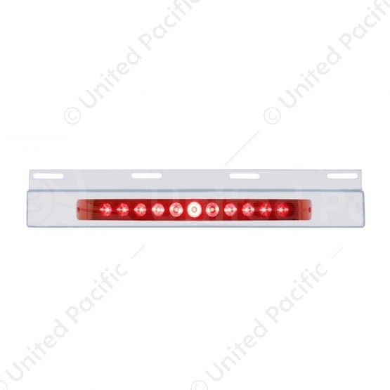 Stainless Top Mud Flap Plate With 11 LED 17" Light Bar - Red LED/Red Lens (Each)