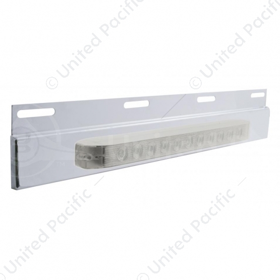 Stainless Top Mud Flap Plate With 11 LED 17" Light Bar - Amber LED/Clear Lens (Each)