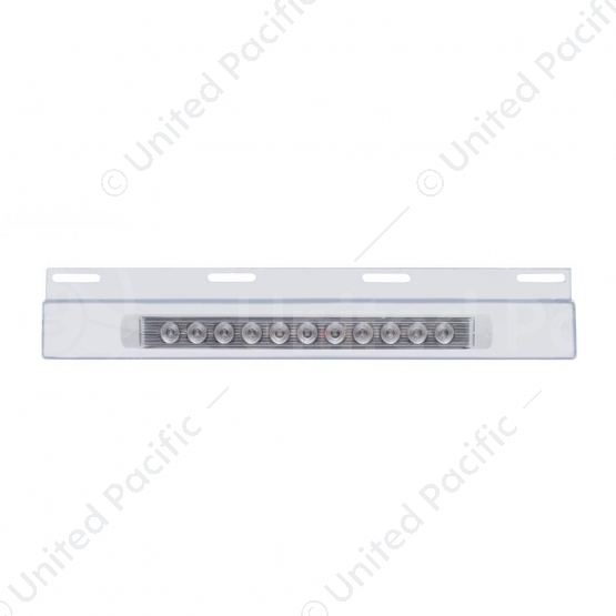 Stainless Top Mud Flap Plate With 11 LED 17" Light Bar - Red LED/Clear Lens (Each)