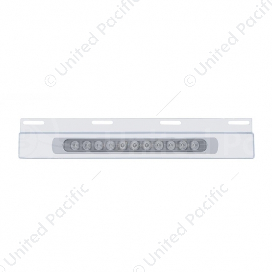 Stainless Top Mud Flap Plate With 11 LED 17" Light Bar & Bezel - Red LED/Clear Lens (Each)