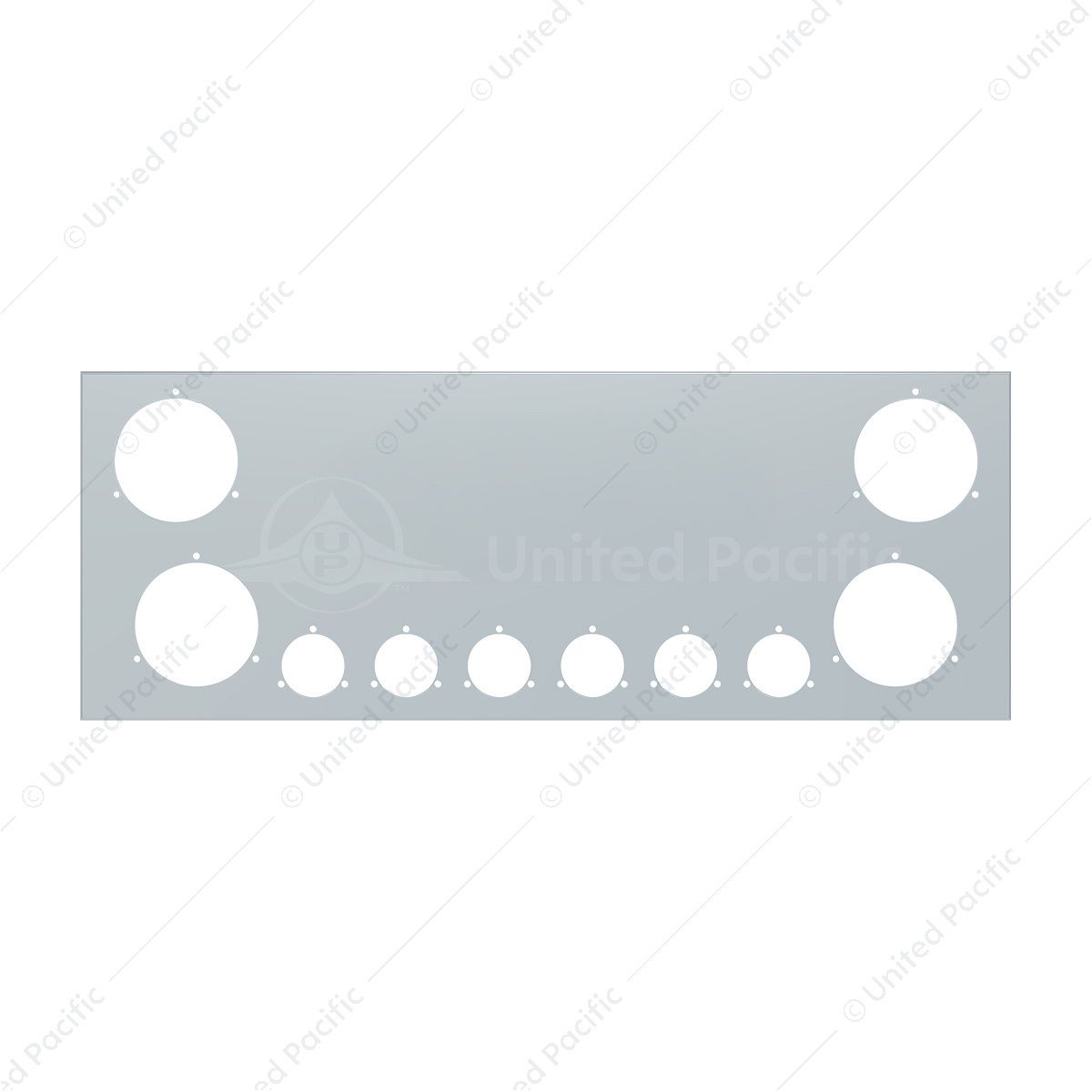 33-3/4" SS Rear Center Light Panel With Four 4" & Six 2" Light Cutouts(No LP Holes)