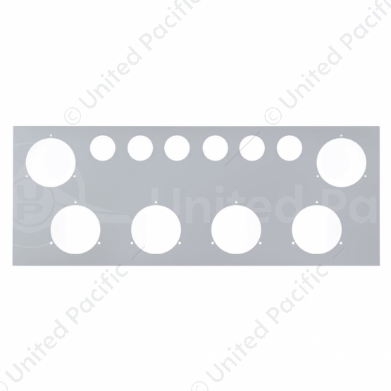 Stainless Steel Rear Center Light Panel With Six 4" Light Cutouts & Six 2" Light Cutouts