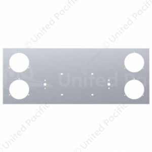 33-3/4" Stainless Steel Rear Center Light Panel With Four 4" Light Cutouts