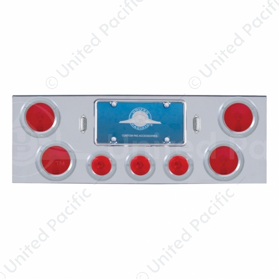 Chrome Rear Center Panel With Four 4" Lights & Three 2.5" Lights & Bezels