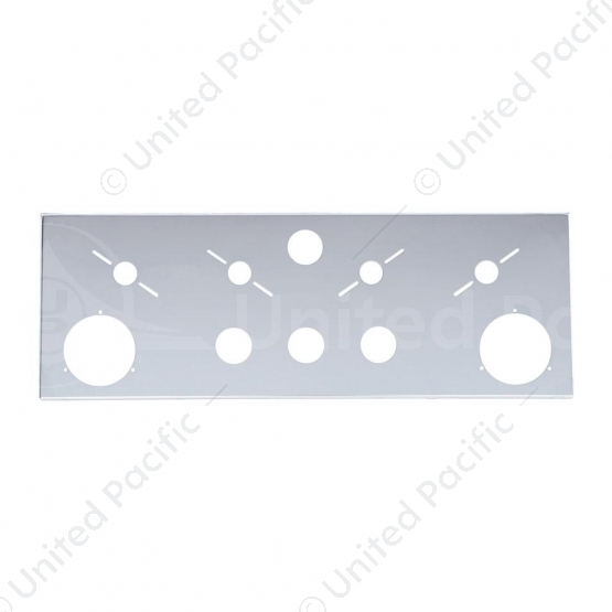 SS Rear Center Light Panel With 2X 4" Light Cutouts & 4X 2" Light Cutouts & 4X Universal Cutouts