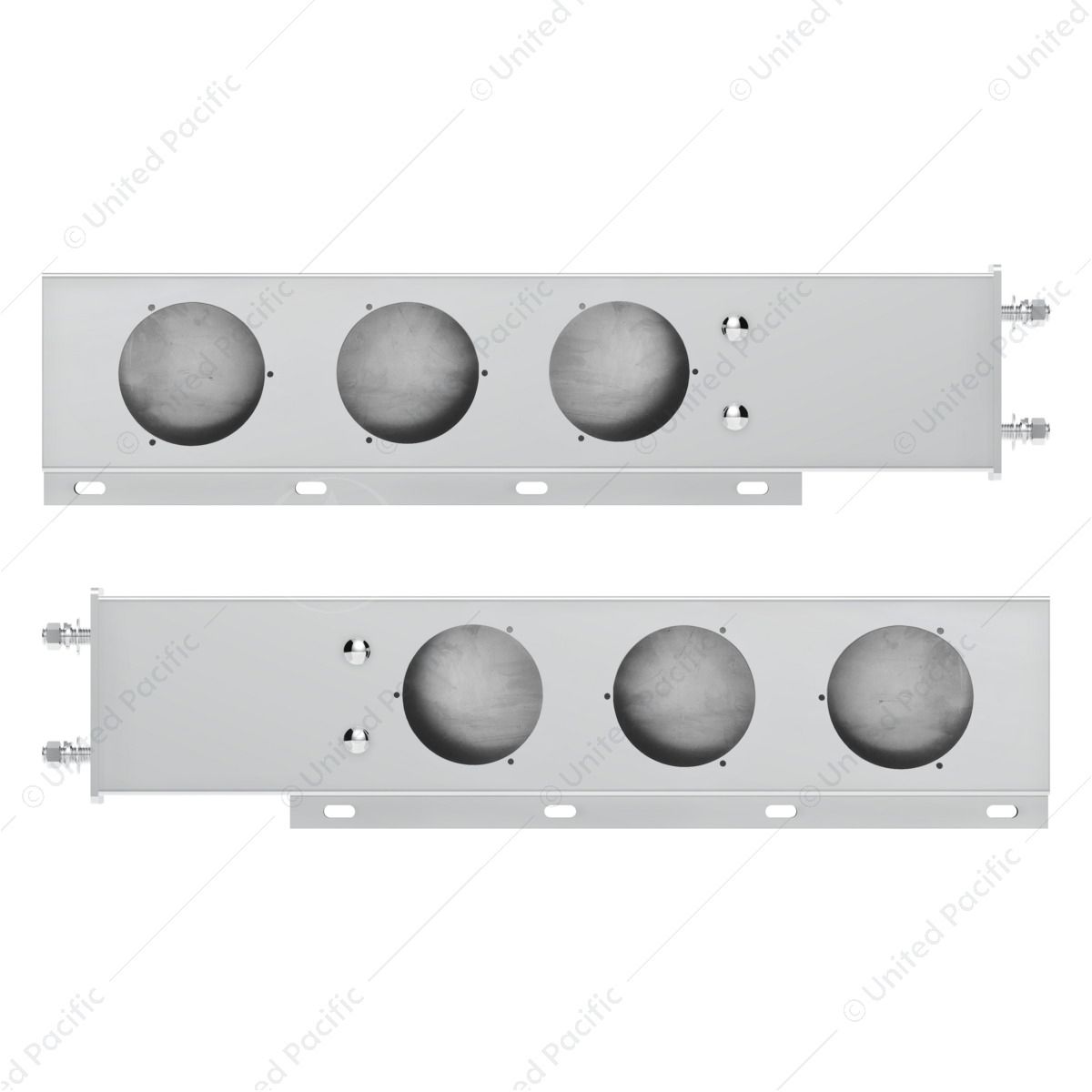 3-3/4" Bolt Pattern Deluxe Stainless Spring Loaded Light Bar With 6X 4" Light Cutouts (Pair)
