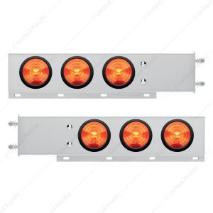 3-3/4" Bolt Pattern Deluxe Stainless Spring Loaded Light Bar With 6X 4" Lights (Pair)