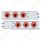 2-1/2" Bolt Pattern SS Spring Loaded Rear Bar W/6X 4" Red LED Mirage Lights & Visor -Clear Lens (Pai