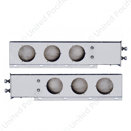 2.5" Bolt Pattern 430 SS Spring Loaded Light Bar With Three 4" Light Cutouts (Pair)