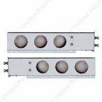 2-1/2" Bolt Pattern 430 SS Spring Loaded Light Bar With Three 4" Light Cutouts (Pair)