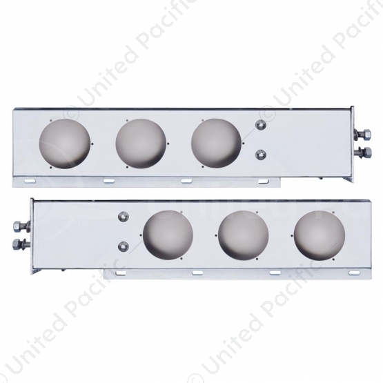 2" Bolt Pattern 430 SS Spring Loaded Light Bar With Three 4" Light Cutouts (Pair)