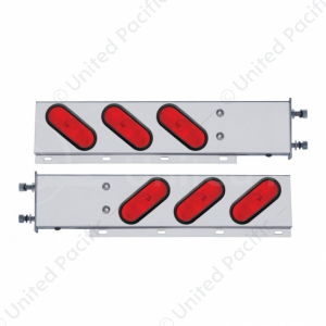 3-3/4" Bolt Pattern Stainless Spring Loaded Light Bar With 6X Oval Lights (Pair)