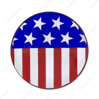 1-3/4" Round Glossy Sticker - USA Flag (Bulk)