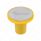 Aluminum Screw-On Air Valve Knob With Stainless Tractor Plaque - Electric Yellow