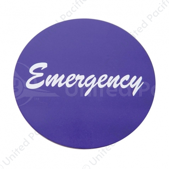"Emergency" Aluminum Air Valve Knob Sticker Only - Purple