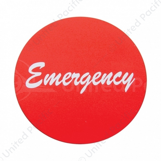 "Emergency" Aluminum Air Valve Knob Sticker Only - Red