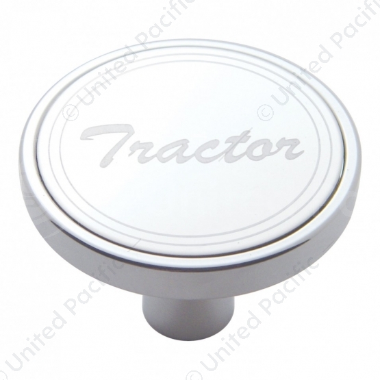 "Tractor" Short Air Valve Knob - Stainless Plaque With Cursive Script