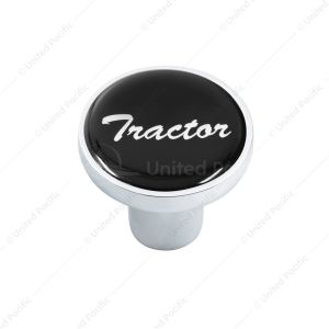 Aluminum Screw-On Air Valve Knob With Glossy Tractor Script Sticker