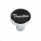 Aluminum Screw-On Air Valve Knob With Glossy Tractor Script Sticker - Black Sticker