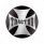 "Tractor" Maltese Cross Air Valve Knob Candy Color Sticker - Glossy Black