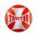 "Tractor" Maltese Cross Air Valve Knob Candy Color Sticker - Cadmium Orange