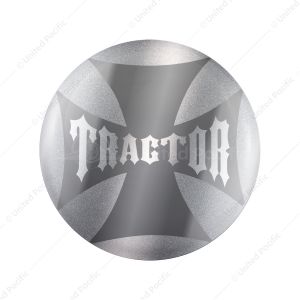 "Tractor" Maltese Cross Air Valve Knob Candy Color Sticker - Liquid Silver