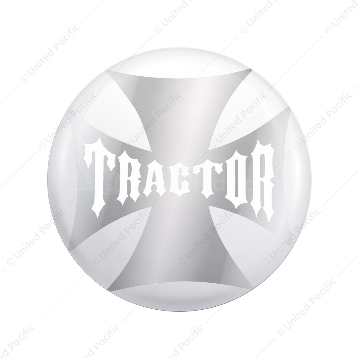 "Tractor" Maltese Cross Air Valve Knob Candy Color Sticker - Pearl White