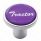 Aluminum Screw-On Air Valve Knob With Glossy Tractor Script Sticker - Purple Sticker