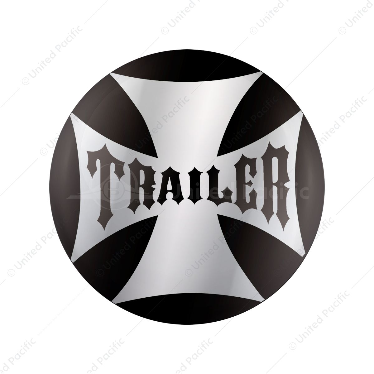 "Trailer" Maltese Cross Air Valve Knob Candy Color Sticker Only- Glossy Black