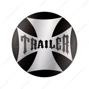 "Trailer" Maltese Cross Air Valve Knob Candy Color Sticker Only- Glossy Black