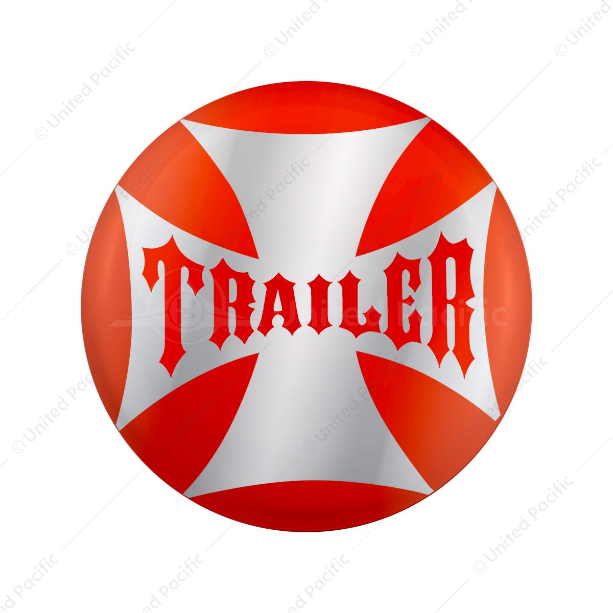 "Trailer" Maltese Cross Air Valve Knob Candy Color Sticker Only- Cadmium Orange