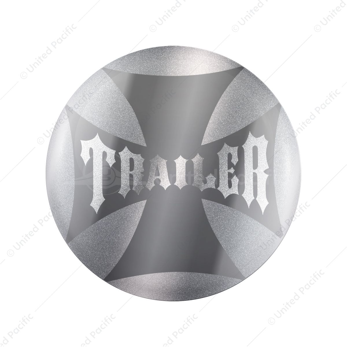 "Trailer" Maltese Cross Air Valve Knob Candy Color Sticker Only - Liquid Silver