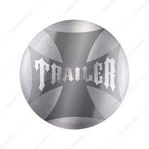 "Trailer" Maltese Cross Air Valve Knob Candy Color Sticker Only - Liquid Silver