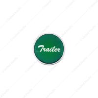 Aluminum Screw-On Air Valve Knob With Glossy Trailer Script Sticker - Green Sticker