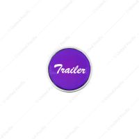 Aluminum Screw-On Air Valve Knob With Glossy Trailer Script Sticker - Purple Sticker