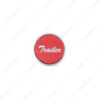 Aluminum Screw-On Air Valve Knob With Glossy Trailer Script Sticker - Red Sticker