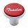 Aluminum Screw-On Air Valve Knob With Glossy Trailer Script Sticker - Red Sticker