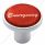 Aluminum Screw-On Air Valve Knob With Glossy Emergency Script Sticker - Red Sticker