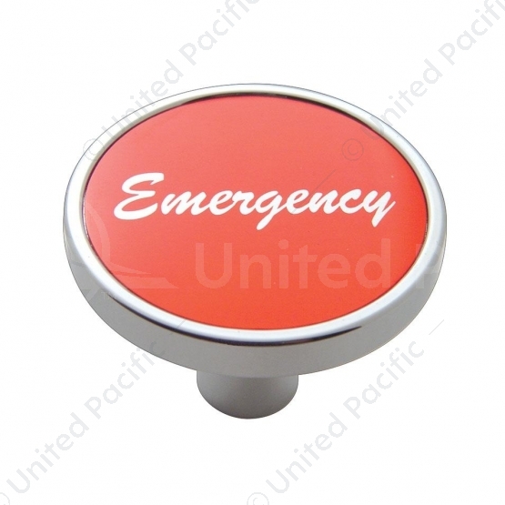 "Emergency" Short Air Valve Knob - Red Aluminum Sticker