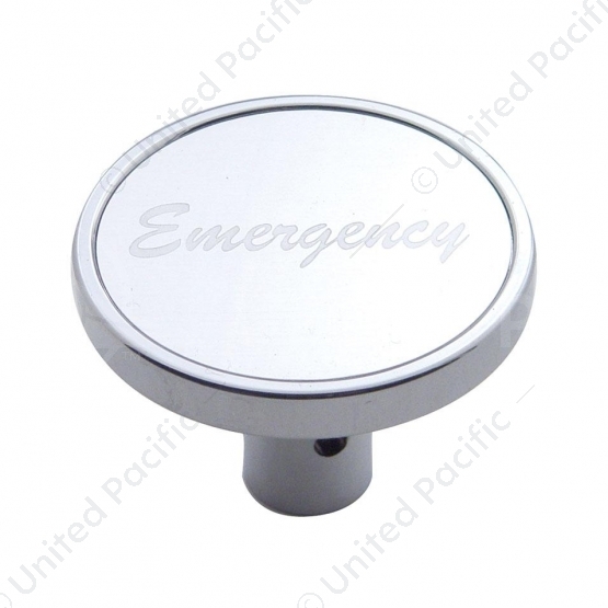 "Emergency" Short Air Valve Knob - Silver Aluminum Sticker