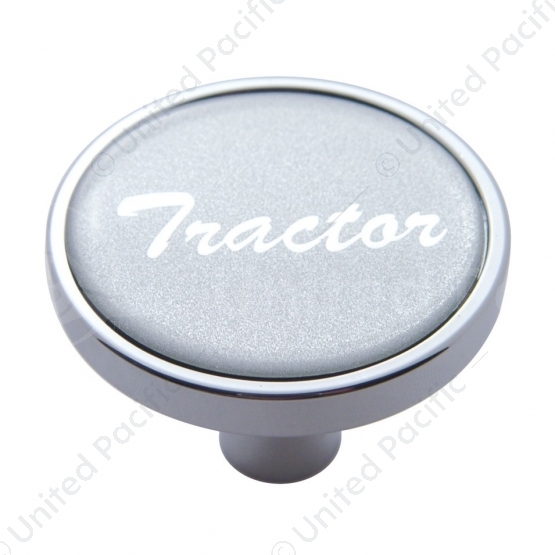 "Tractor" Short Air Valve Knob - Silver Glossy Sticker