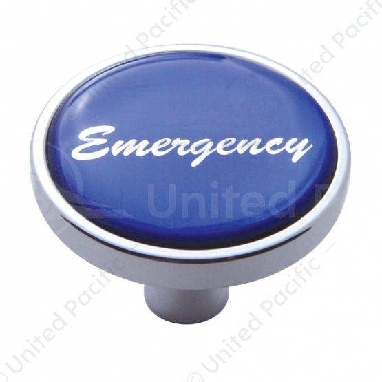"Emergency" Short Air Valve Knob - Blue Glossy Sticker
