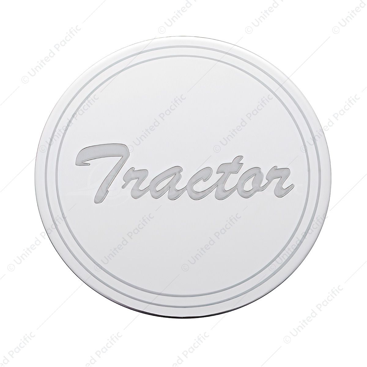 "Tractor" Stainless Air Valve Knob Plaque Only - Cursive Script