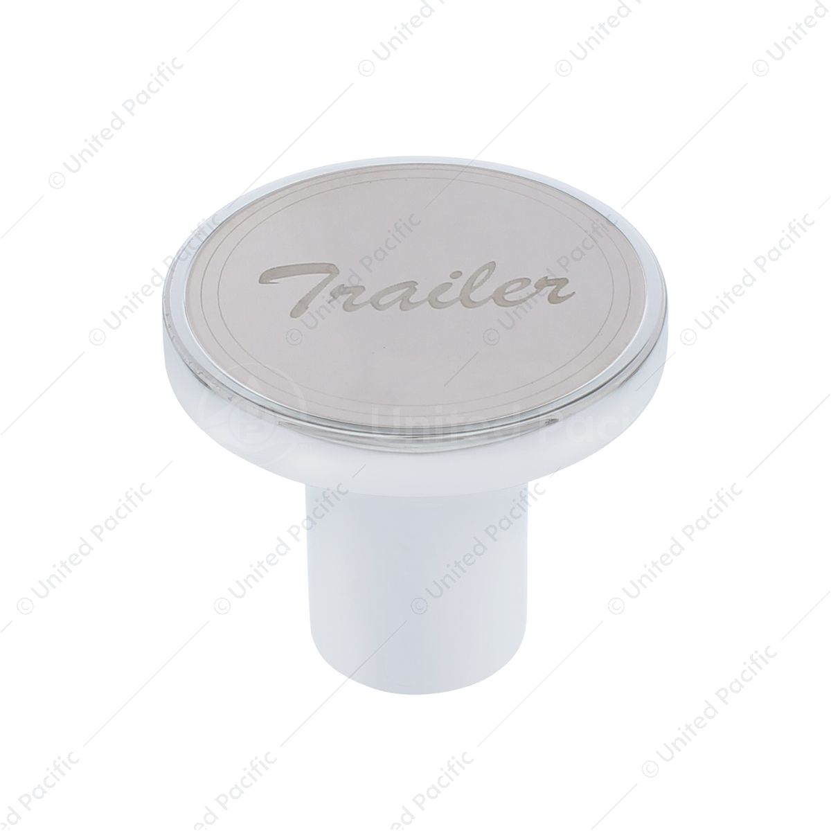Aluminum Screw-On Air Valve Knob With Stainless Trailer Plaque - Chrome