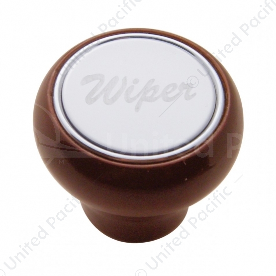Wood Deluxe Dash Knob With "Wiper" Stainless Plaque