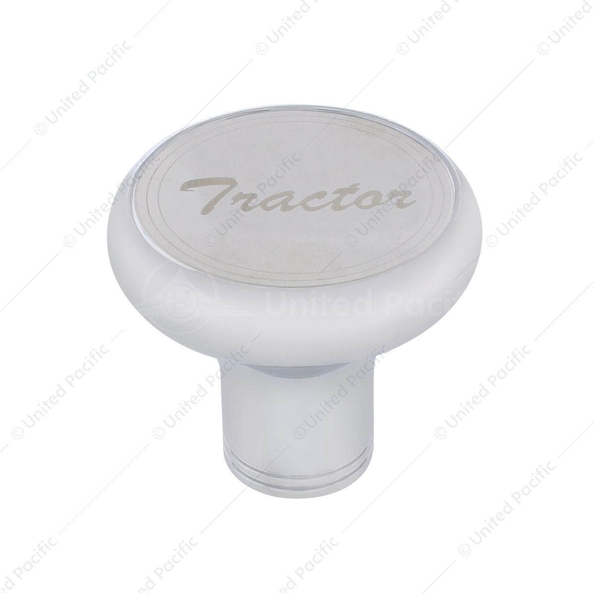 "Tractor" Deluxe Air Valve Knob - Stainless Plaque With Cursive Script