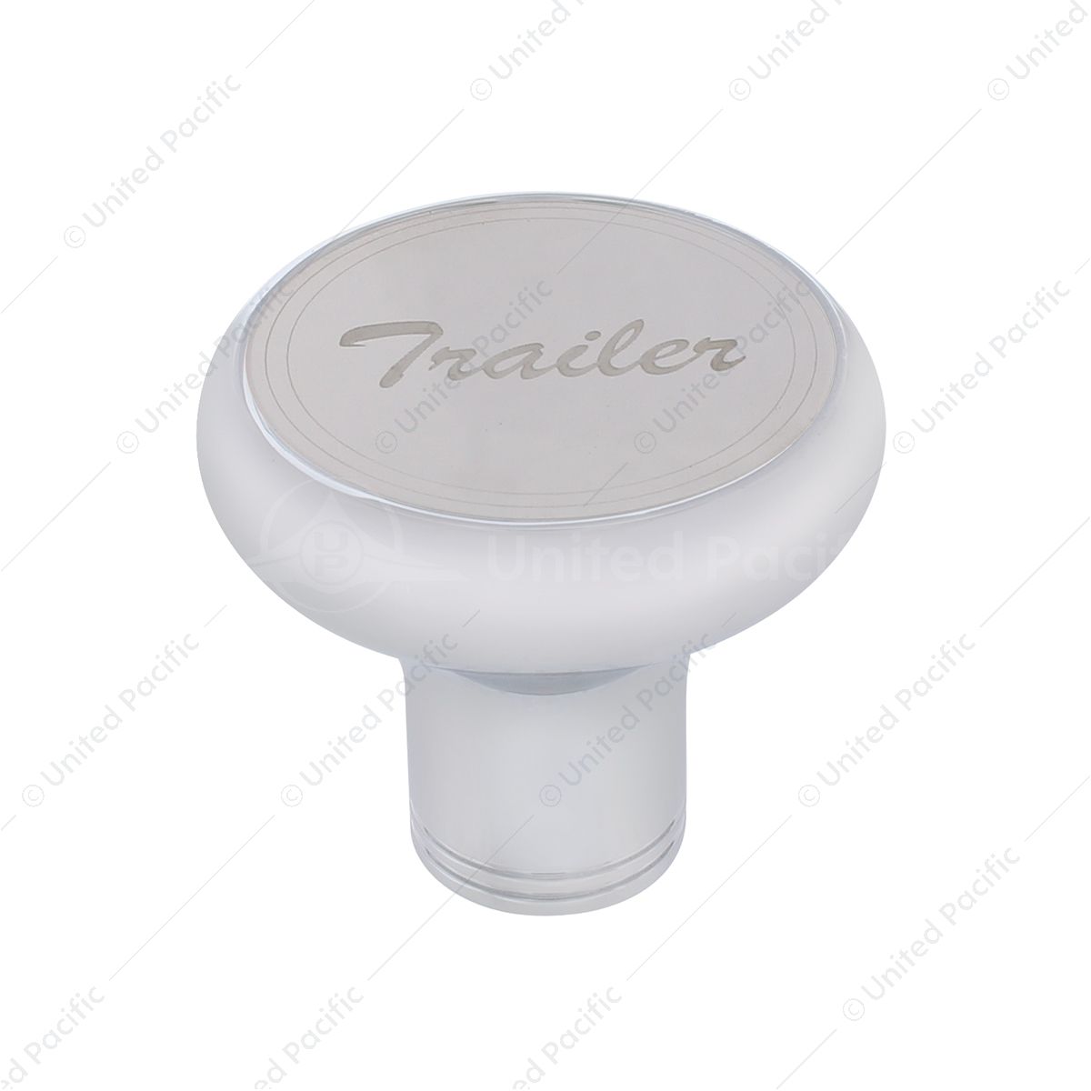 "Trailer" Deluxe Air Valve Knob - Stainless Plaque With Cursive Script