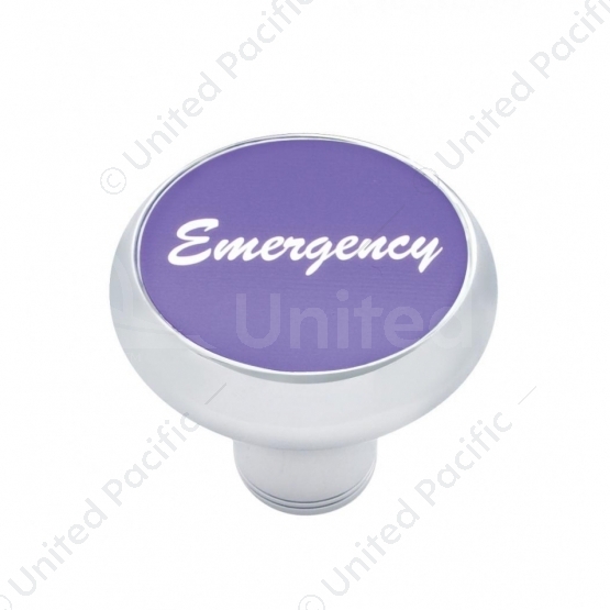 "Emergency" Deluxe Air Valve Knob - Purple Aluminum Sticker